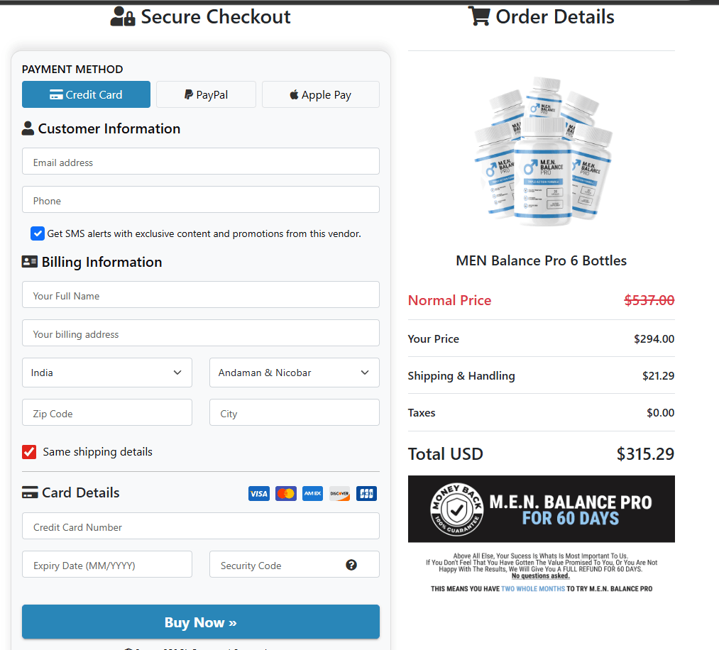 MEN Balance Pro Billing